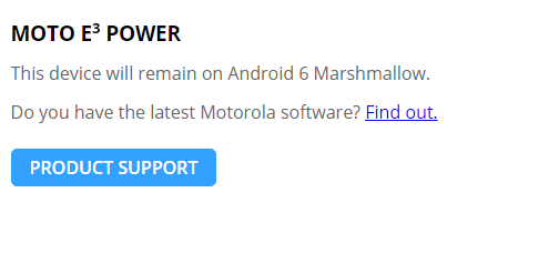 Motorola Moto E 3 поколения обделили обновлением